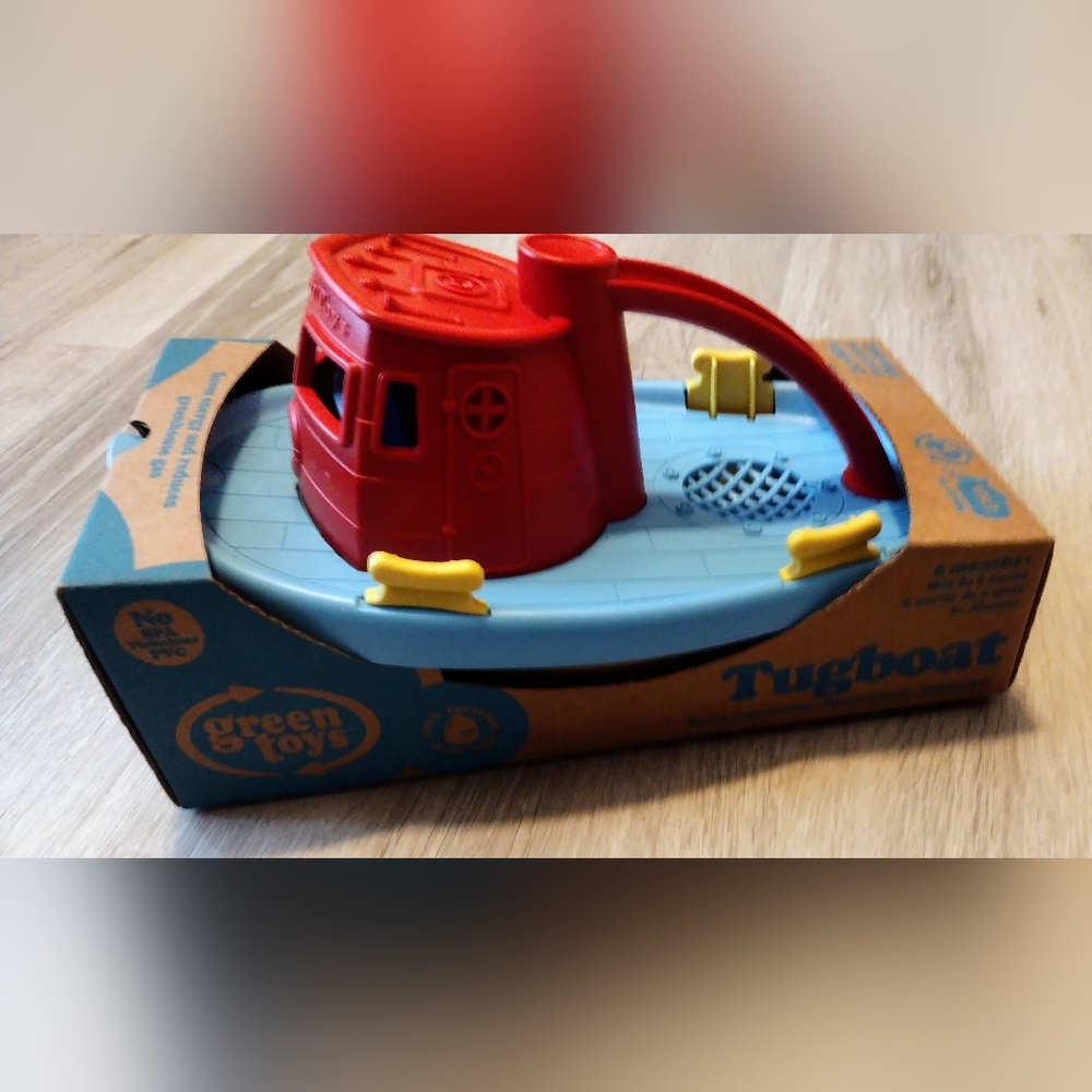 Green Toys Tug Boat Yellow - NIB made with 100% recycled milk containers